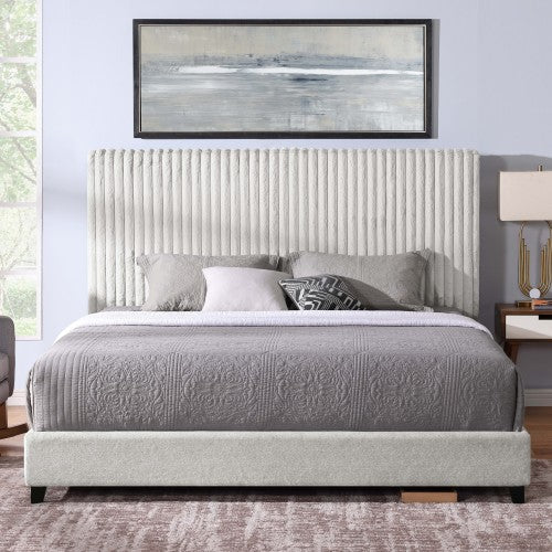 Bellemave® Minky Stone Upholstered Platform Bed,Box Spring Required Bellemave®