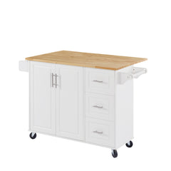 Bellemave® Kitchen Island with Drop Leaf Countertop, Storage Cabinet and Tower Rack