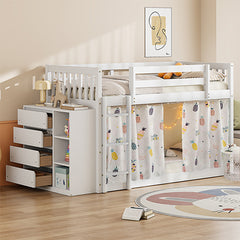 Bellemave® Bunk Bed with 4 Drawers and 3 Shelves