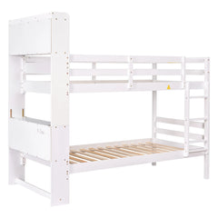 Bellemave® Bunk Bed with Bookcase Headboard