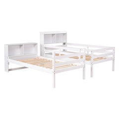 Bellemave® Bunk Bed with Bookcase Headboard