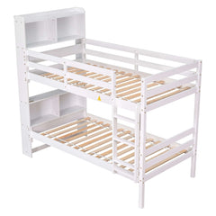 Bellemave® Bunk Bed with Bookcase Headboard