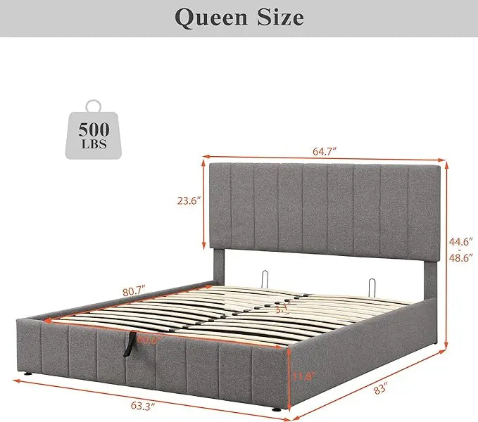 Bellemave® Upholstered Platform Bed with A Hydraulic Storage System Bellemave®