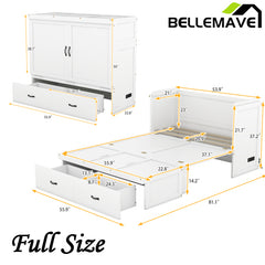 Bellemave® Murphy Bed with USB Port and a Large Drawer