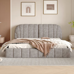 Bellemave® Queen Size Upholstered Platform Bed with Thick Fabric