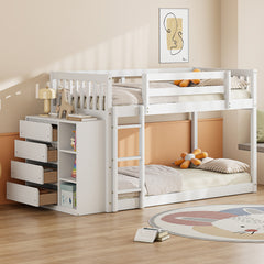 Bellemave® Bunk Bed with 4 Drawers and 3 Shelves