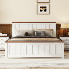 Bellemave® Wood Platform Bed with Rectangular Headboard