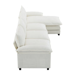 Bellemave® 118" Modern L-shaped Chenille Cloud Sofa with Double Seat Cushions