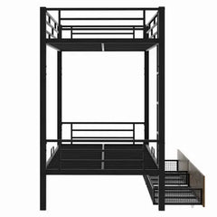 Bellemave® Twin Size Metal Bunk Bed with 2 Drawers Bellemave®