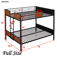 Bellemave® Modern Metal Bunk Bed with Safety Rail and Built-In Ladder