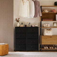 Bellemave® Metal Frame and Wood Top Drawers Dresser Chest with 4 Fabric Drawers Bellemave®