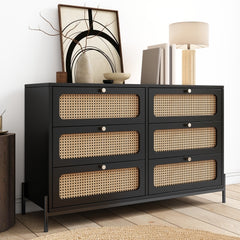 Bellemave® Modern Cannage Rattan 6-Drawer Storage Cabinet