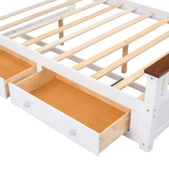 Bellemave Full Size Wood Platform Bed with Two Drawers and Wooden Slat Support Bellemave