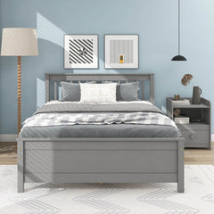 Bellemave® Platform Bed with a Nightstand,with Headboard and Footboard