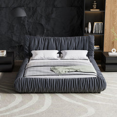 Bellemave® King Size Luxury Upholstered Platform Bed with Removable Cushion and Solid Wood Frame