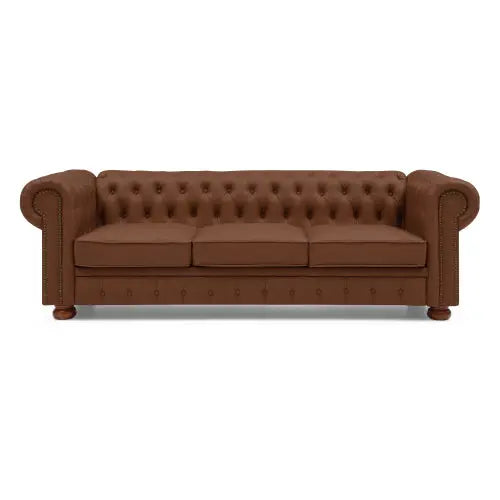 Bellemave 88.5" Classic Chesterfield Sofa Faux Leather Bellemave