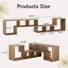 Bellemave® 2 Pieces Cube TV Stand,Free Combination Gaming Entertainment Center Media Stand,Open Storage Bookcase Shelf for Living Room,2 Shelf Bookcase L-Shaped TV Console Stand Bellemave®
