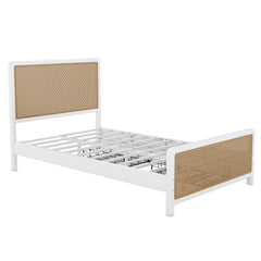 Bellemave® Metal Platform Bed with 2 Drawers, Metal Hollow Headboard and Footboard