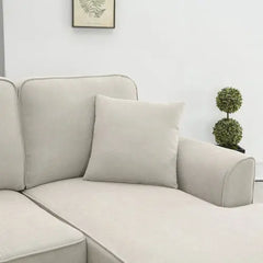 Bellemave 108" Modern U Shape Sectional Sofa, 7 Seat Fabric Sectional Sofa Set with 3 Pillows Included Bellemave