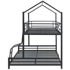 Bellemave® Twin over Full Metal House Bunk Bed