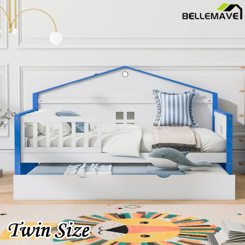 Bellemave® Wooden Daybed with Trundle and Sensor Light