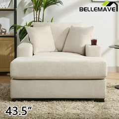 Bellemave® Oversized Chaise Lounge with Pillows, Charge Station & Cup Holders