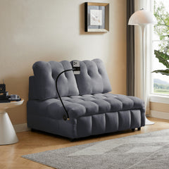 Bellemave® Modern Velvet Pull-Out Sofa Bed,Independently Removable Backrest, Have USB Port and Swivel Phone Stand