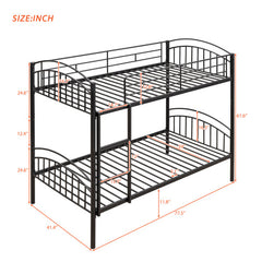 Bellemave® Twin Size Metal Bunk Bed