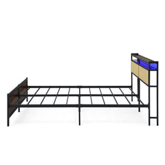 Bellemave® Metal Platform Bed with LED light