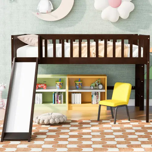 Bellemave® Low Loft Bed with Ladder and Slide Bellemave®