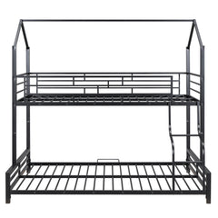 Bellemave® Twin over Full Metal House Bunk Bed