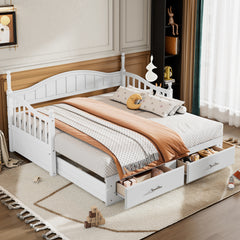 Bellemave® Twin Size Daybed with Twin Size Trundle Bed and Two Storage Drawers