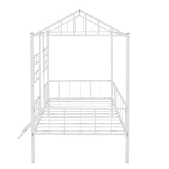 Bellemave® Metal House Bed with Ladder