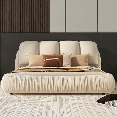 Bellemave® Luxury Upholstered Bed with Thick Headboard and Oversized Padded Backrest Bellemave®