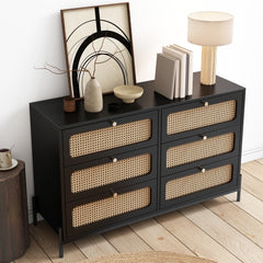 Bellemave® Modern Cannage Rattan 6-Drawer Storage Cabinet