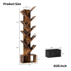 Bellemave® 9 Tier Tree Bookshelf with Drawer