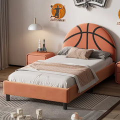 Bellemave® Twin Size Basketball Design Upholstered Platform Bed Bellemave®