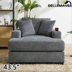 Bellemave® Oversized Chaise Lounge with Pillows, Charge Station & Cup Holders