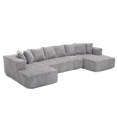 Bellemave® 131" U-shaped Modular Sectional Couch with 8 Pillows