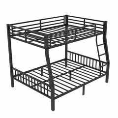 Bellemave® Full XL Over Queen Metal Bunk Bed with Ladder and Slats Support