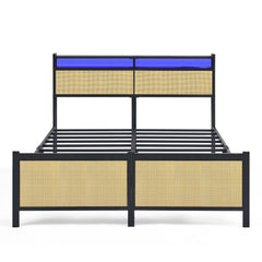 Bellemave® Metal Platform Bed with LED light