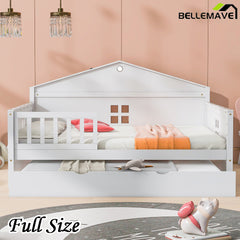 Bellemave® Wooden Daybed with Trundle and Sensor Light