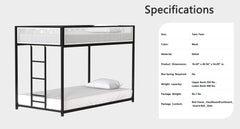 Bellemave® Twin Size Bunk Bed with Mesh Guard Rail