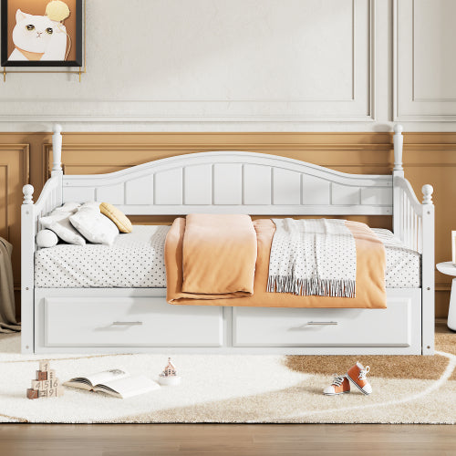 Bellemave® Twin Size Daybed with Twin Size Trundle Bed and Two Storage Drawers