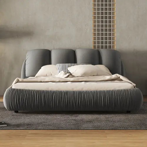 Bellemave® Luxury Upholstered Bed with Thick Headboard and Oversized Padded Backrest Bellemave®