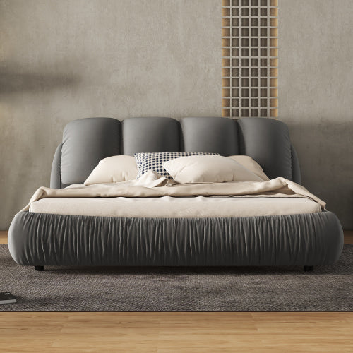 Bellemave Luxury Upholstered Bed with Thick Headboard and Oversized Padded Backrest