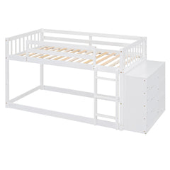 Bellemave® Bunk Bed with 4 Drawers and 3 Shelves