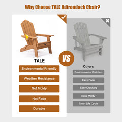 Bellemave® Oversized Folding Adirondack Chair with Pullout Ottoman with Cup Holder