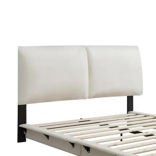 Bellemave® Upholstered Platform Bed with Sensor Light and Ergonomic Design Backrests Bellemave®