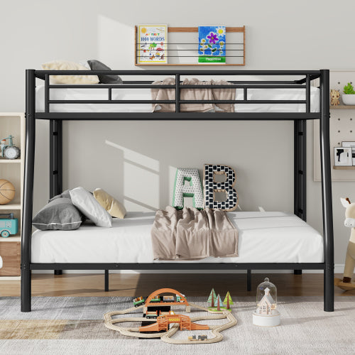 Bellemave® Full XL over Queen Metal Bunk Bed with Ladder and Guardrails